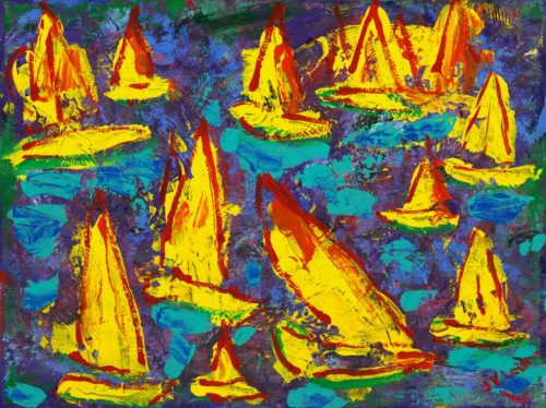 Sailboat Race, 18x24, $2,800