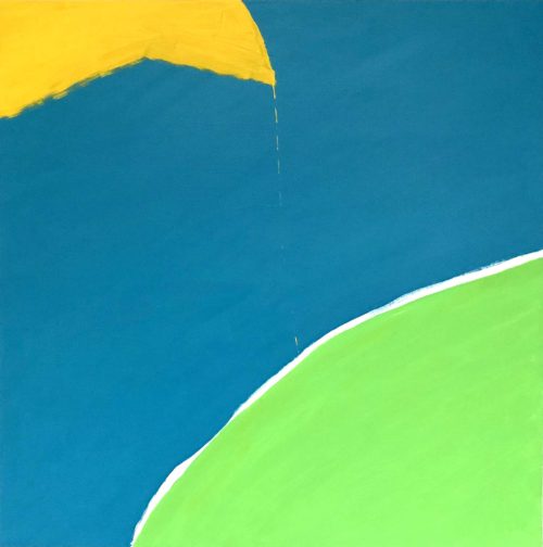 Under the Yellow Umbrella, abstract painting by artist Jim Klein