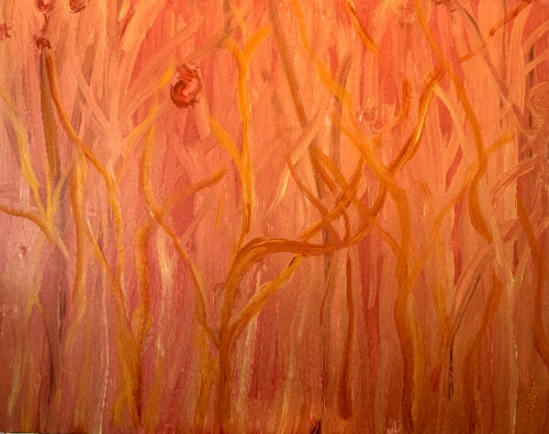 Two Little Boys Lost in the Woods, abstract art painting by Jim Klein